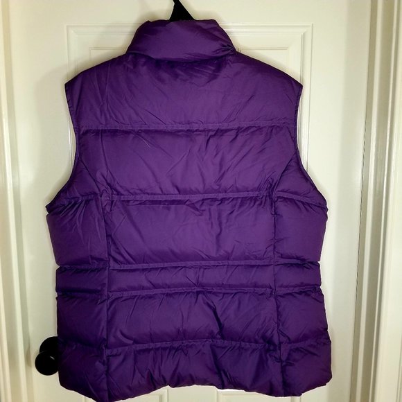 Lands’ End Women’s Goose Down Puffer Vest Purple Sz LARGE 14-16 - Picture 4 of 13